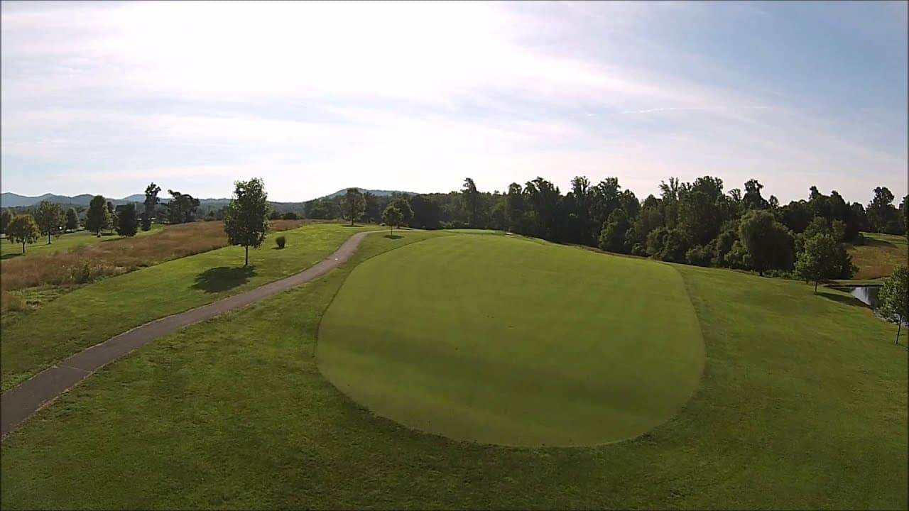 Aerial view of hole 4, par 4, at The Greene Hills Club.