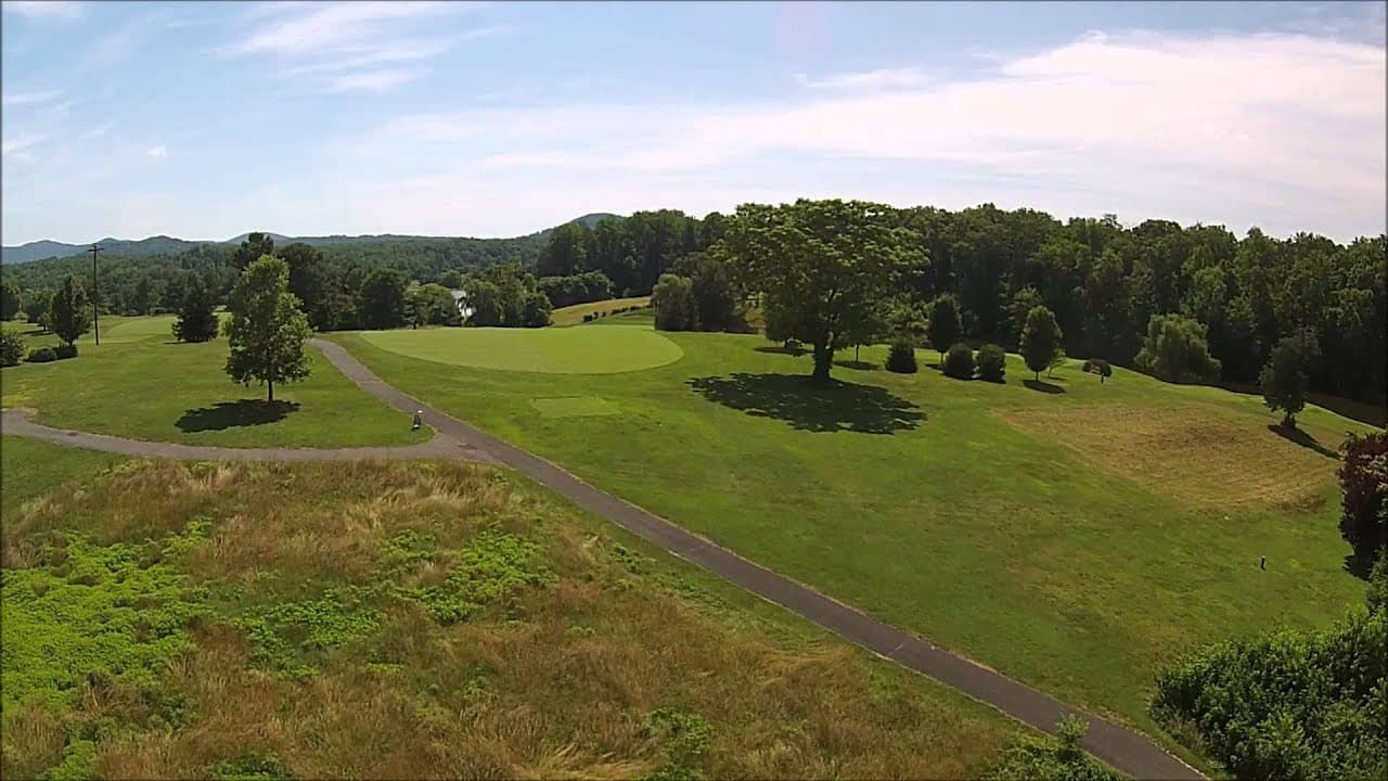 Aerial view of hole 5, par 4, at The Greene Hills Club.