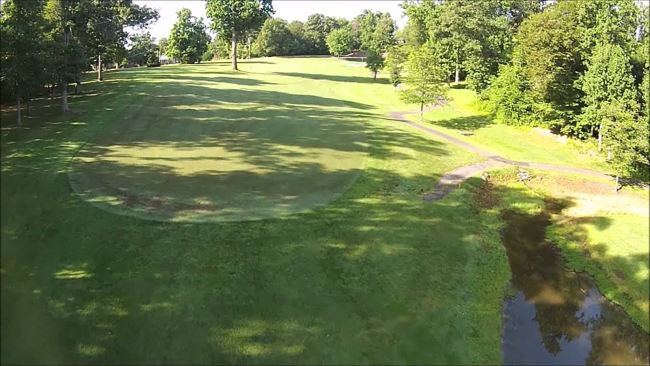 Aerial view of hole 7, par 4, at The Greene Hills Club.