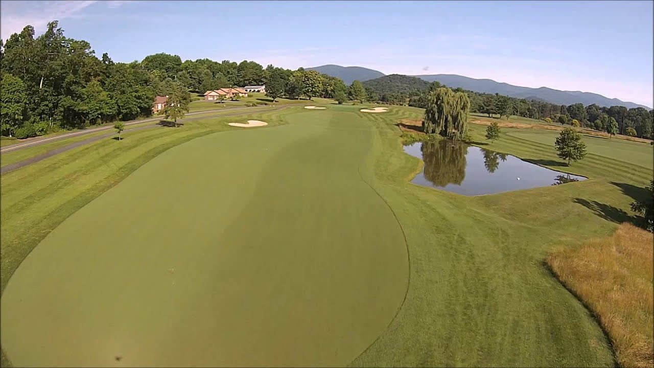 Aerial view of hole 8, par 5, at The Greene Hills Club.