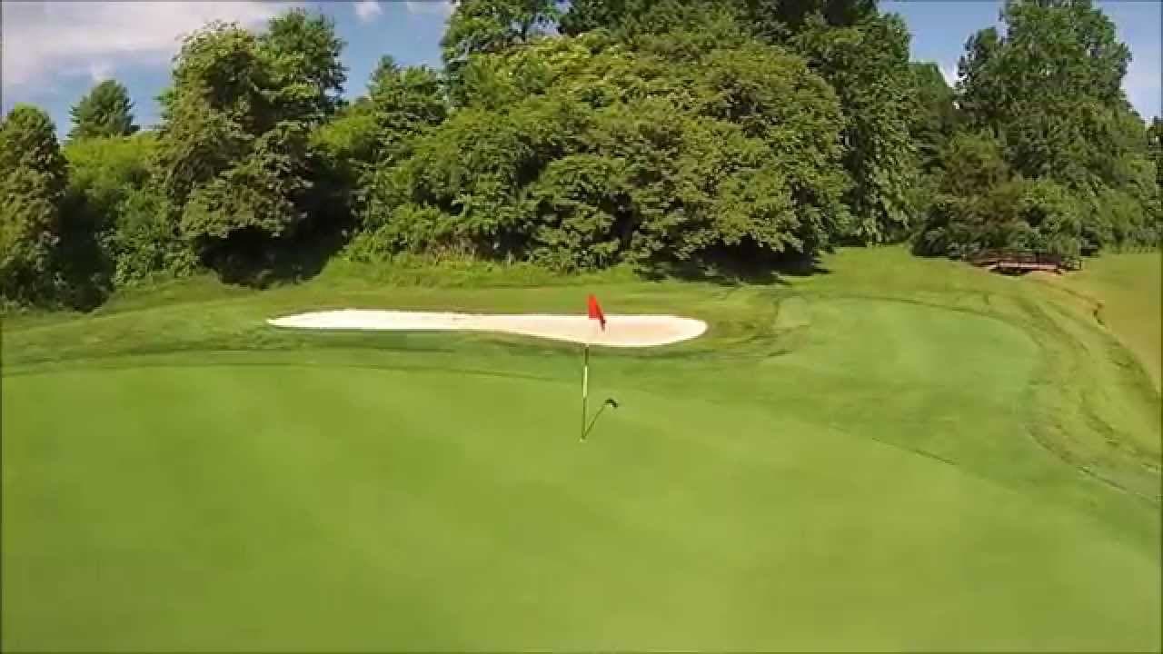 Aerial view of hole 14, par 4, at The Greene Hills Club.