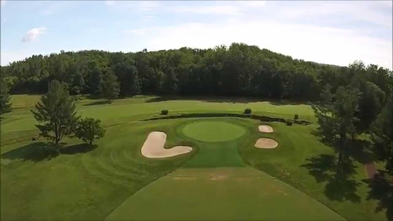 Aerial view of hole 15, par 4, at The Greene Hills Club.
